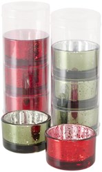 Boltze Home photophore en verre set - bougeoirs d'ambiance 4 pièces