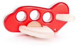 Bajo véhicule jouet en bois avion rouge - jouet durable pour enfants