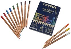 Lyra crayons aquarellables Rembrandt boîte métal 12 crayons de couleur