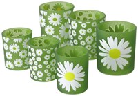 Boltze Home photophore set verre vert décoratif 2 pièces lumière d'ambiance