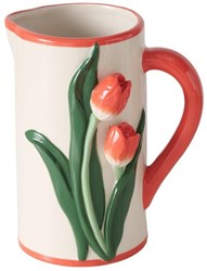 Boltze Home pichet rouge céramique Tulip 1100ml carafe à eau