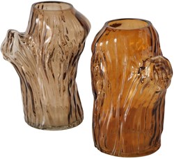 Boltze Home vase verre brun décorative ambiance automnale 11x9x14,7cm