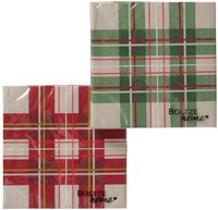 Boltze Home serviettes décoration de table Noël à carreaux 20 pcs papier