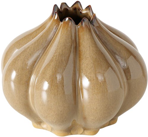 Boltze Home vase céramique marron décoration Ø15,5xH12,3cm