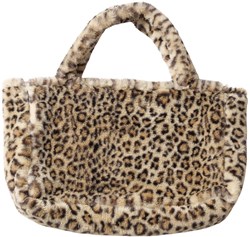 Boltze Home sac cabas imprimé léopard peluche 50x30cm tendance doux