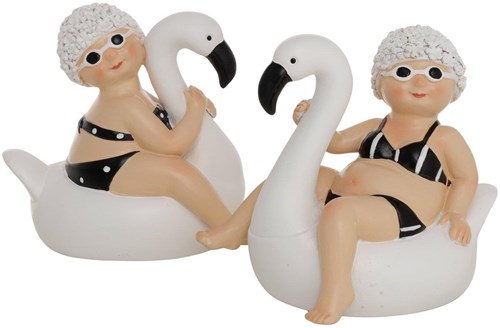 Boltze Home figurine décorative femme Dolores noir-blanc résine 13,5 cm