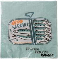 Boltze Home serviettes motif poisson décoration table 16,5x16,5cm papier