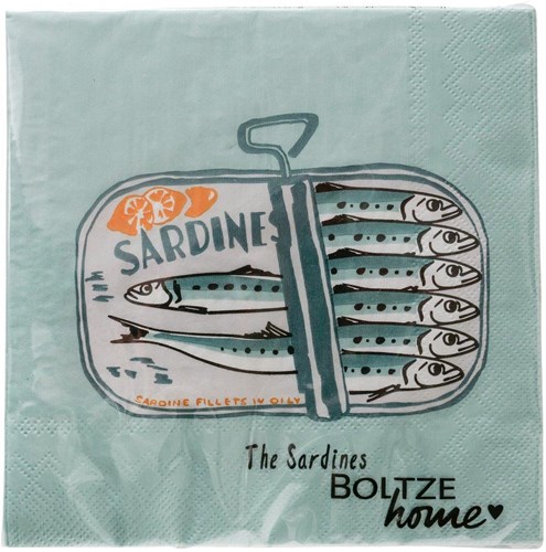 Boltze Home serviettes motif poisson décoration table 16,5x16,5cm papier