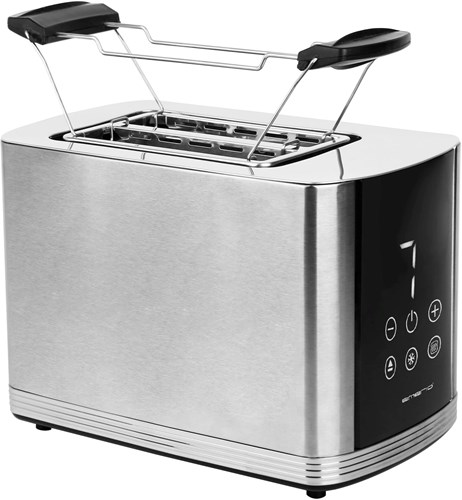 Grille-pain Emerio inox avec affichage digital - 2 fentes - 800W - Décongélation