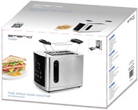 Grille-pain Emerio inox avec affichage digital - 2 fentes - 800W - Décongélation-2