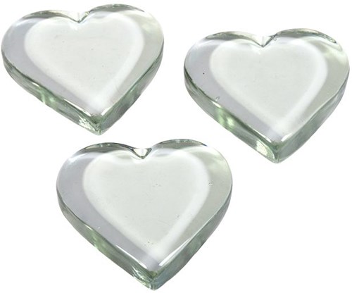 Creativ Company décoration cœur en verre 9x9 cm lot de 10 pièces-2
