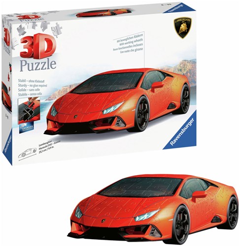 Ravensburger Lamborghini Huracan Evo puzzle 3D orange 108 pièces voiture-3