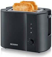 Severin Grille-pain noir mat inox 800W avec support à pain-2