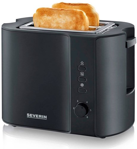 Severin Grille-pain noir mat inox 800W avec support à pain-2