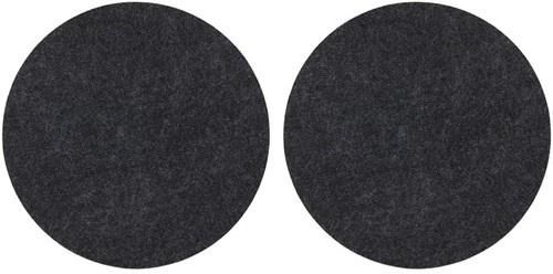 HIT Trading dessous de verre feutre rond 20 cm noir lot de 2 pièces