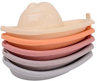 Johntoy bateaux de bain bioplastique Happy World 5 pièces jouet empilable-3