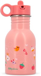 Lilliputiens gourde rose 400ml - bouteille d'eau enfant avec paille intégrée