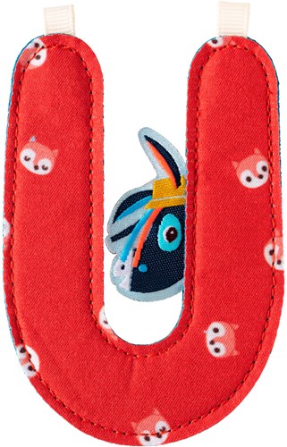 Lilliputiens - Lettre U décoration alphabet peluche rouge-2