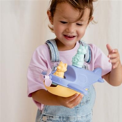 LE JOUET SIMPLE avion jouet aquatique - bleu - jouet de bain éducatif-3