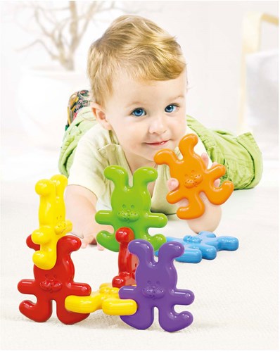 Quercetti jouet de construction lapins plastique coloré 8 pièces tout-petits-3