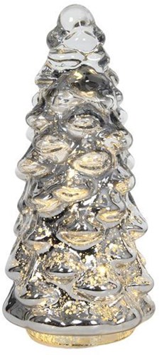 Svenska Living décoration sapin de Noël verre LED argent 20cm lumière d'ambiance