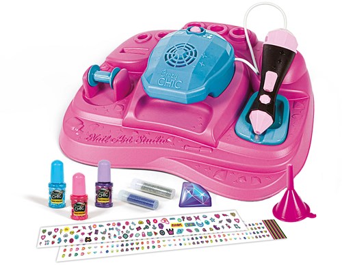 Clementoni Studio d'Ongles - Crazy Chic Nail Art Studio pour enfants avec paillettes-2