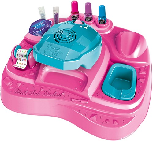 Clementoni Studio d'Ongles - Crazy Chic Nail Art Studio pour enfants avec paillettes-3