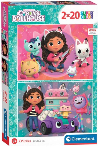 Clementoni Gabby's Dollhouse puzzle - puzzle enfant 2x20 pièces carton