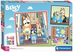 Clementoni Legpuzzel Super Color Vierkant Bluey, 3x48st.