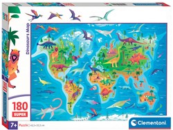 Clementoni puzzle carte des dinosaures - 180 pièces - jouet éducatif