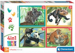 Clementoni puzzle animaux - 4 en 1 puzzle pour enfants dès 3 ans