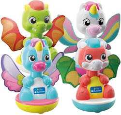 Clementoni toupie bébé licorne et dragon - jouet coloré pour tout-petits
