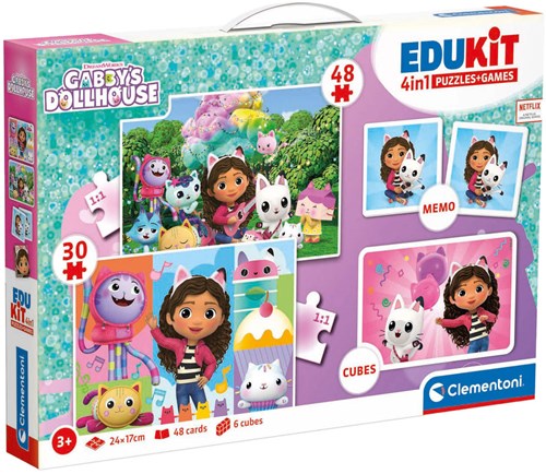 Clementoni Gabby's Dollhouse jouet éducatif 4-en-1 puzzles et jeux