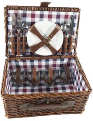 Picknickmand 4-persoons rood/blauw