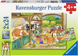 Ravensburger puzzle vie à la ferme - puzzle enfants 2x24 pièces animaux