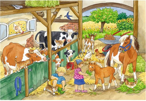 Ravensburger puzzle vie à la ferme - puzzle enfants 2x24 pièces animaux-2
