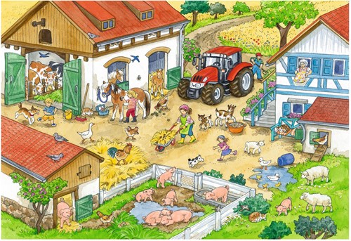 Ravensburger puzzle vie à la ferme - puzzle enfants 2x24 pièces animaux-3