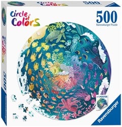 Ravensburger Casse-tête 500 pièces Casse-tête rond - Cercle de couleurs - Océan/Sous-marin