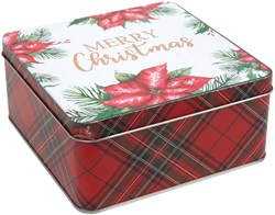 Opbergblik kerst bloem goud 15x15x7cm