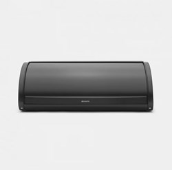 Brabantia boîte à pain - rangement à pain avec couvercle coulissant noir mat