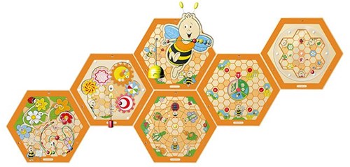 Beleduc jeu mural ruche nature - élément de jeu éducatif en bois-2