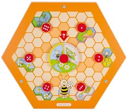 Beleduc jeu mural ruche nature - élément de jeu éducatif en bois