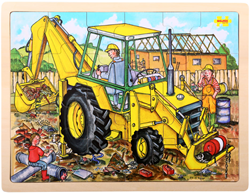 BigJigs puzzle en bois pelleteuse - 24 pièces - jouet éducatif