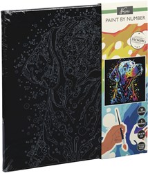 Creative Craft Group peinture par numéros chien toile noire 30x30cm set