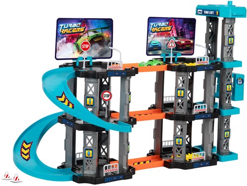 Toi-Toys garage jouet avec ascenseur et voitures - Turbo Racers-2