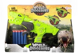 World of Dinosaurs pistolet dinosaure avec fléchettes en mousse - jouet dinosaure