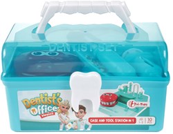 Valisette de dentiste jouet avec accessoires - 10 pièces - bleu - set de jeu