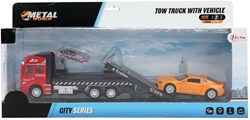 Toi-Toys camion de remorquage en métal jouet avec grue et fonction pull-back