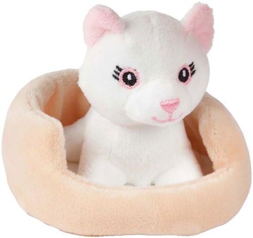 Toi-Toys chat en peluche jouet dans panier - 11 cm - cadeau enfant-2