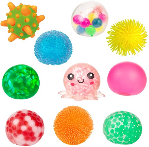 Toi-Toys jouet sensoriel balles anti-stress - set de 10 - couleurs variées-2